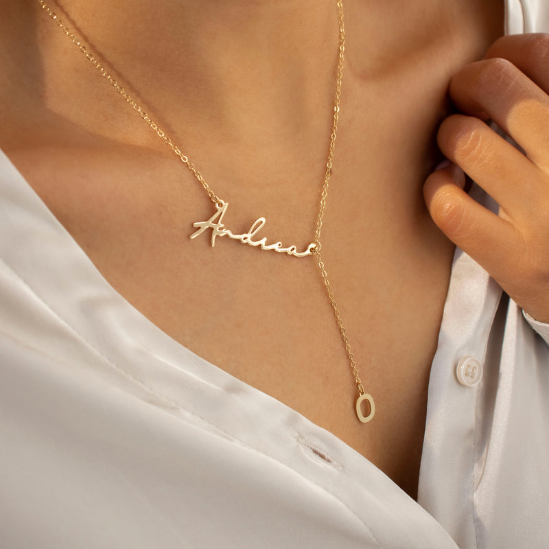 Women Fashion Dress Names - Niestandardowy długi naszyjnik ze stali nierdzewnej