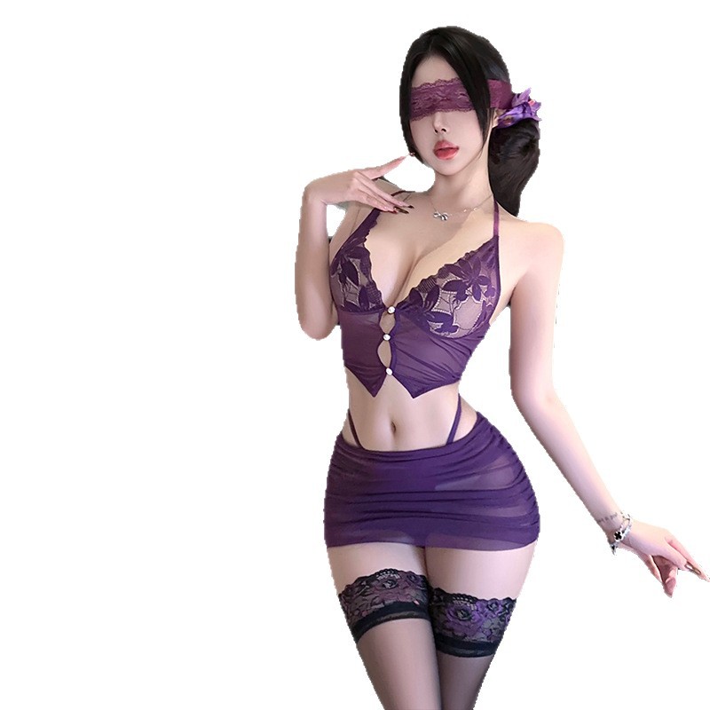 Lace Trim Cami - Seksowna biurowa sekretarka OL, uwodzicielski kostium