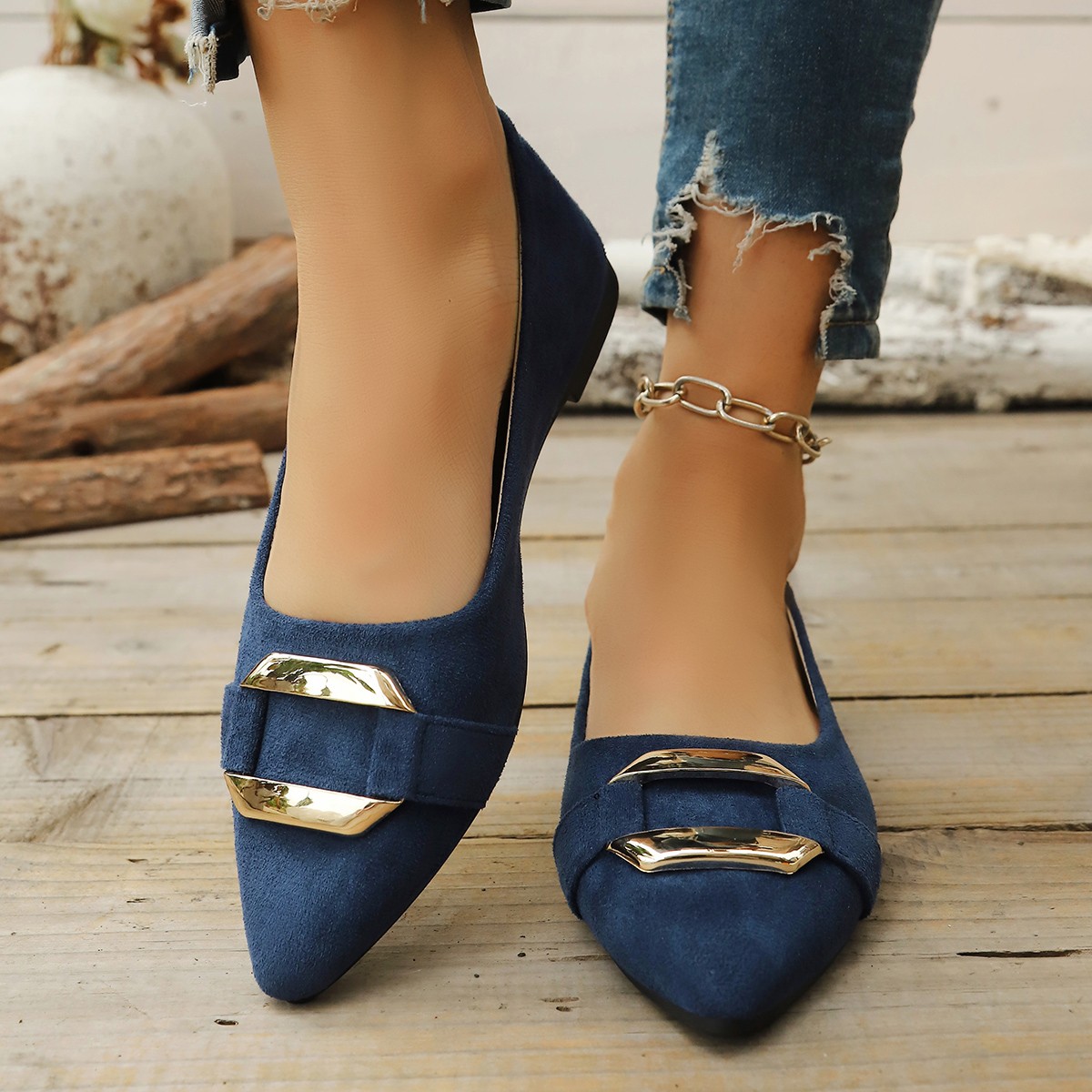 Women'S Fashion Shoes - Eleganckie, seksowne, szpiczaste buty na niskim