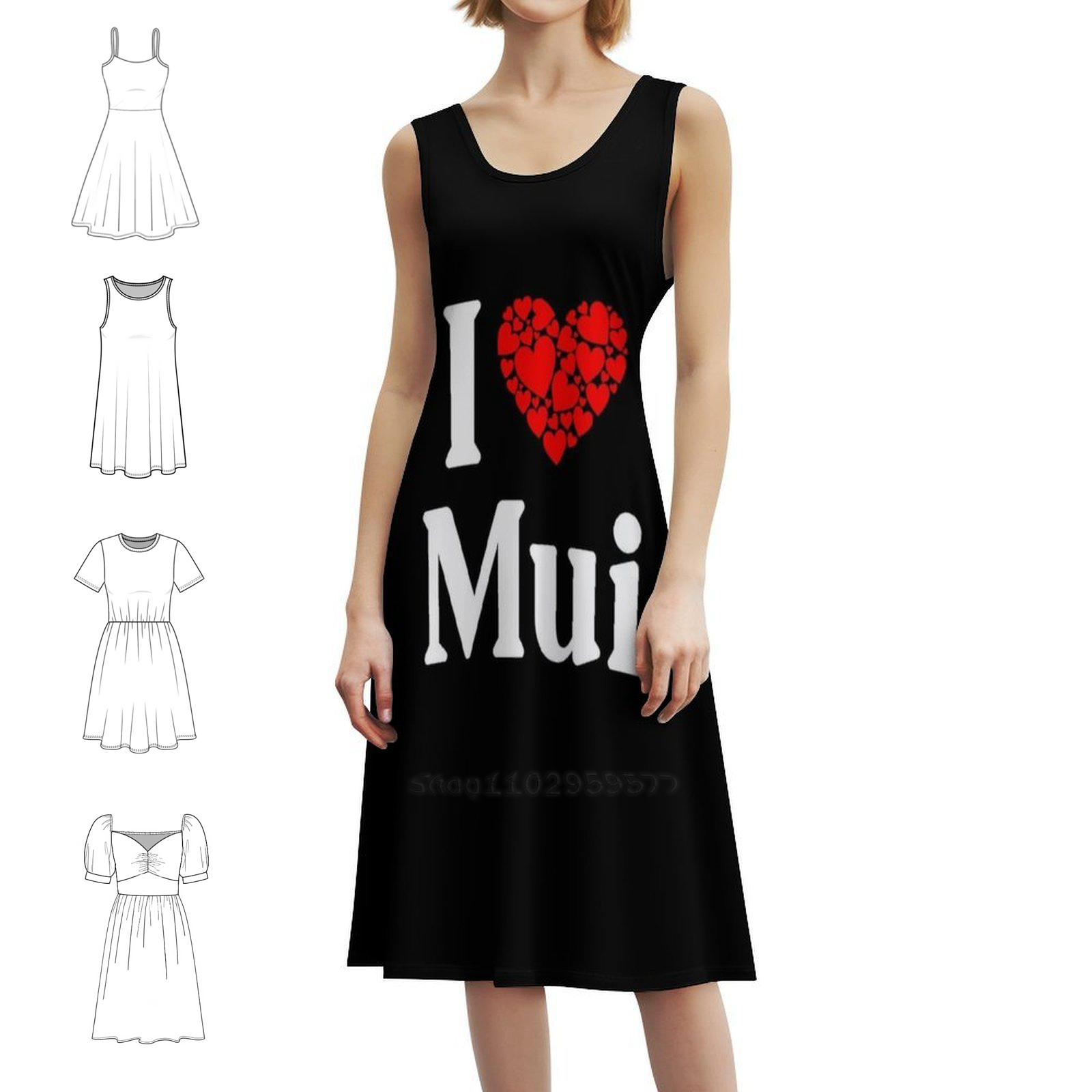Women Fashion Dress Names - Sukienka Mui Heart-I Love Mui w