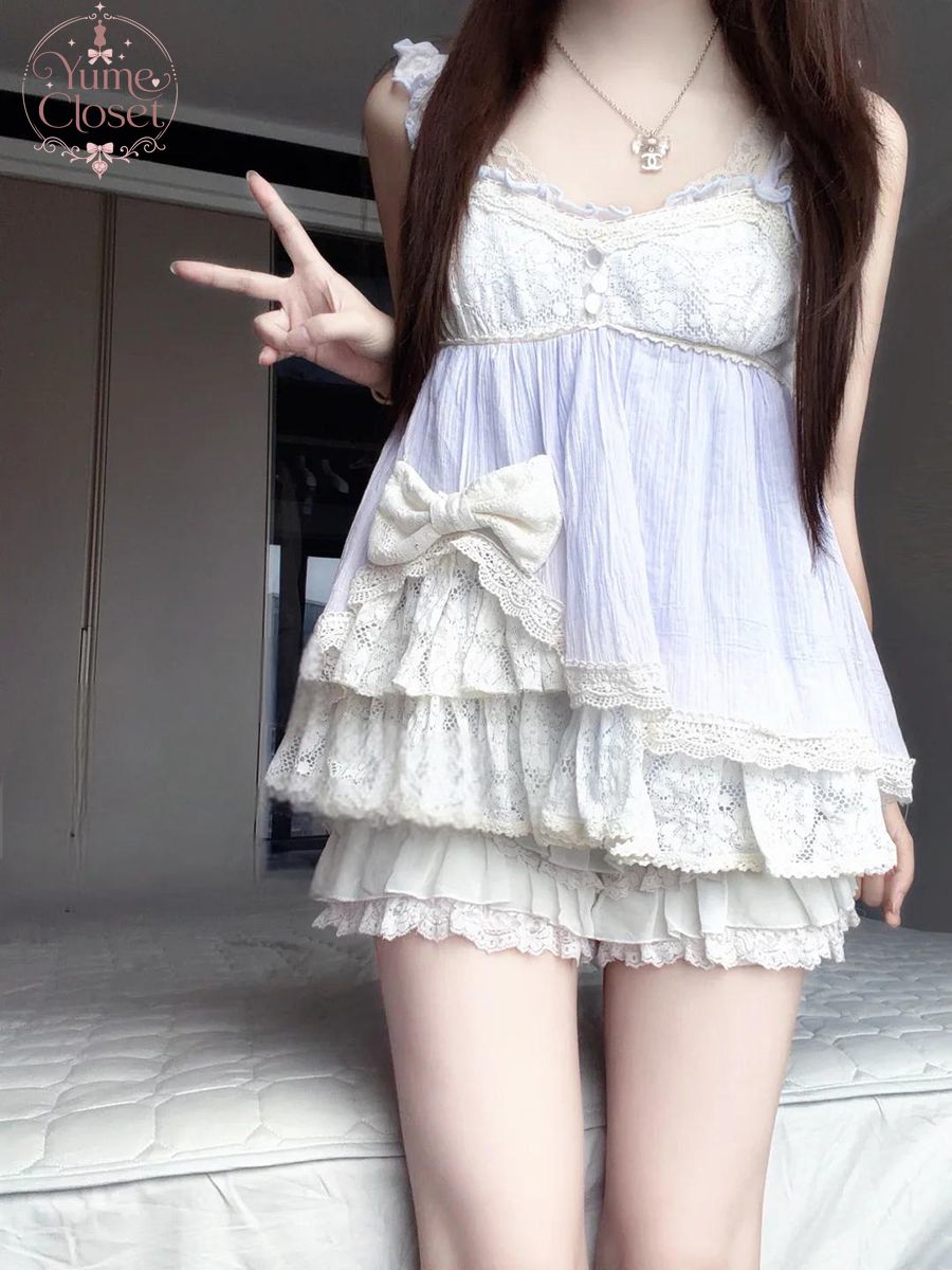 Coquette Ryousangata Dollcore  – Lace Trim Cami recenzja i cena